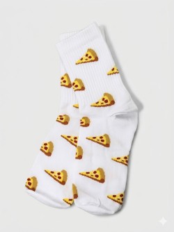 Носки женские "Пицца", р. 35-40, белые