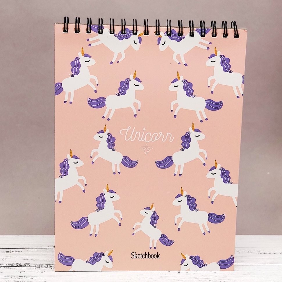 BQ1451 Скетчбук "Unicorn", pink