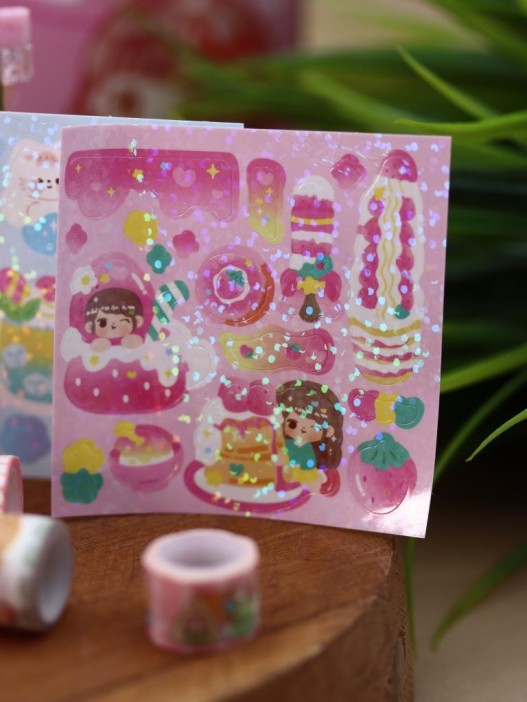 Набор декоративного скотча 6 шт. + диспенсер &quot;Suitcase&quot;, pink (13.5*6*4.5см) 