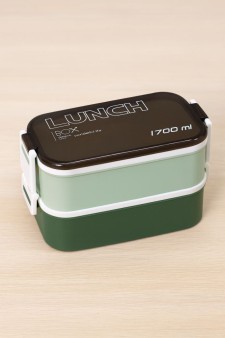 Ланчбокс "New style", green (ложка+вилка)