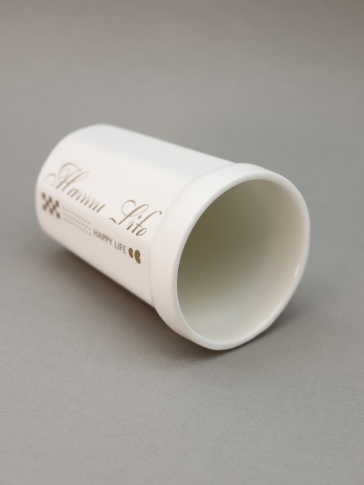 Кружка «Happy life», white-red 