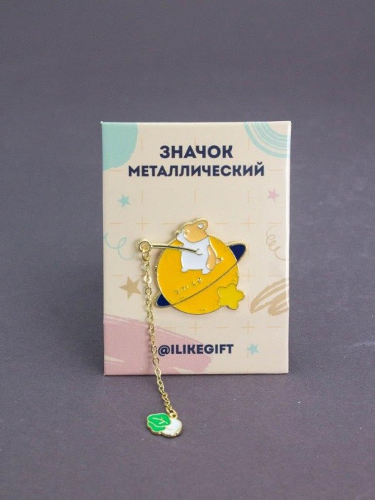 Значок металлический iLikeGift &quot;Puppy catches cabbage&quot; 