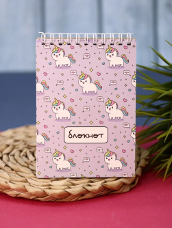 Блокнот "Много единорогов", А6, плотность 100 гр