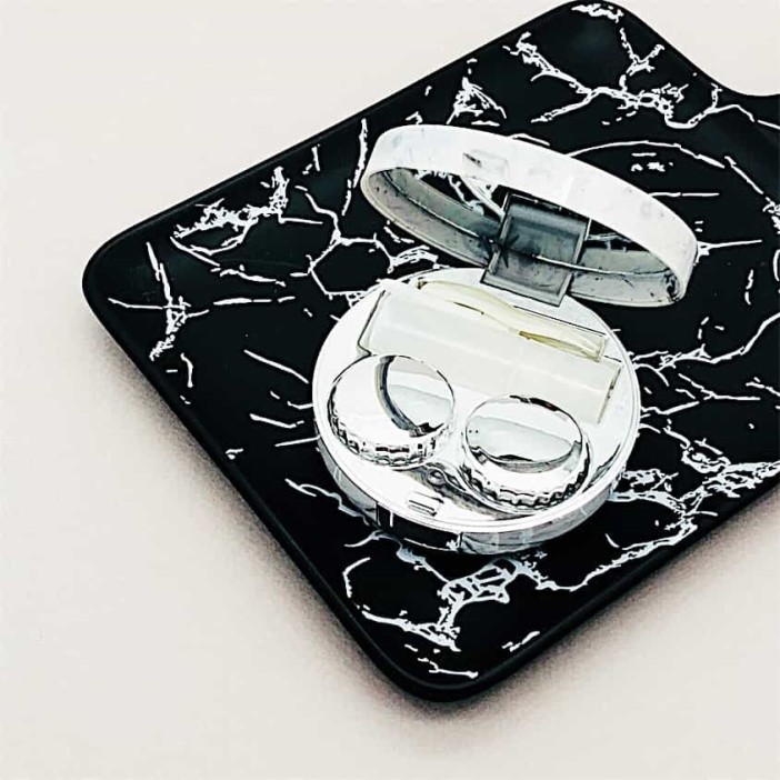 Контейнер для линз "Marble", silver 