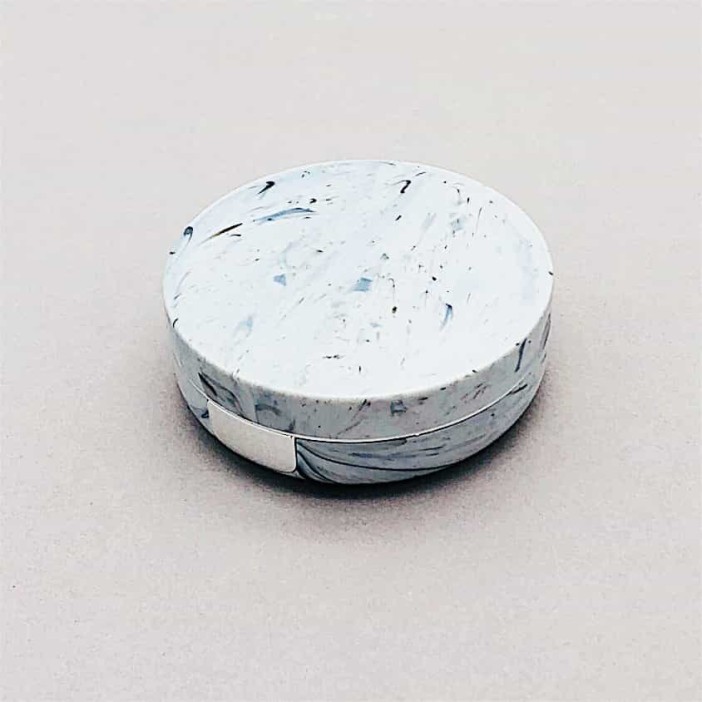 Контейнер для линз "Marble", silver 