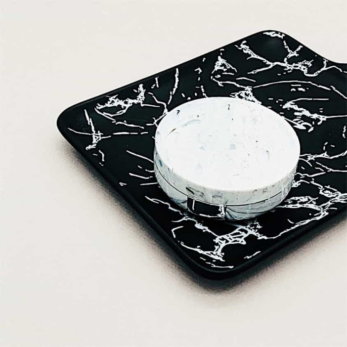 Контейнер для линз "Marble", silver 