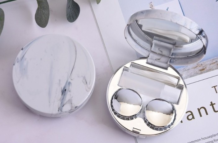 Контейнер для линз "Marble", silver 