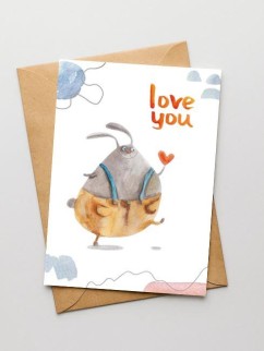 Набор открыток 5 шт. «Зайка. Love you», 10*15 см