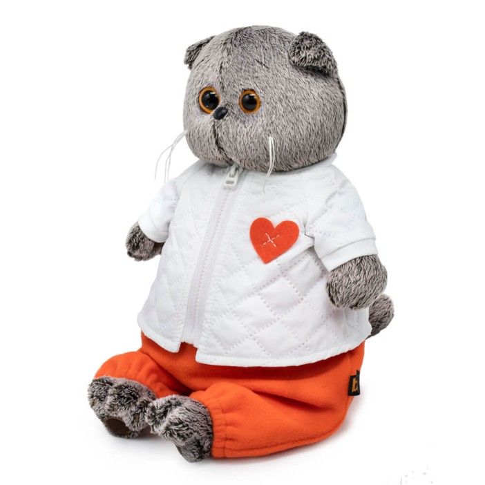 Мягкая игрушка &quot;Кот Басик в стеганой куртке и комбинезоне&quot; (22 см) 