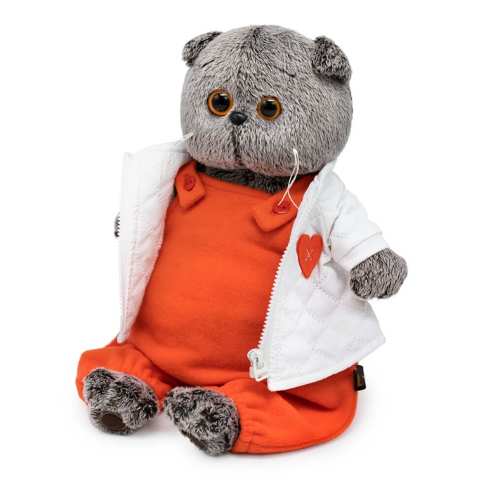 Мягкая игрушка &quot;Кот Басик в стеганой куртке и комбинезоне&quot; (22 см) 