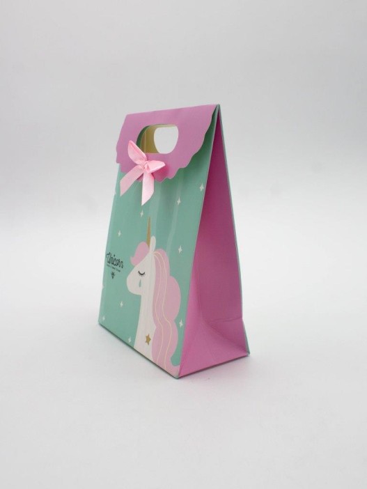 Пакет подарочный (XS) &quot;Lovely unicorn&quot;, green (12x6x16) 