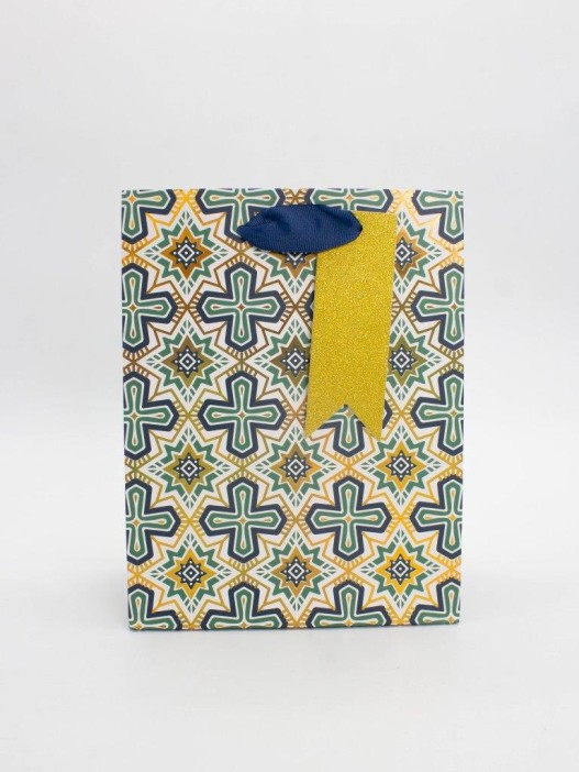 Пакет подарочный «Arabic patterns», green (18*23*10) 