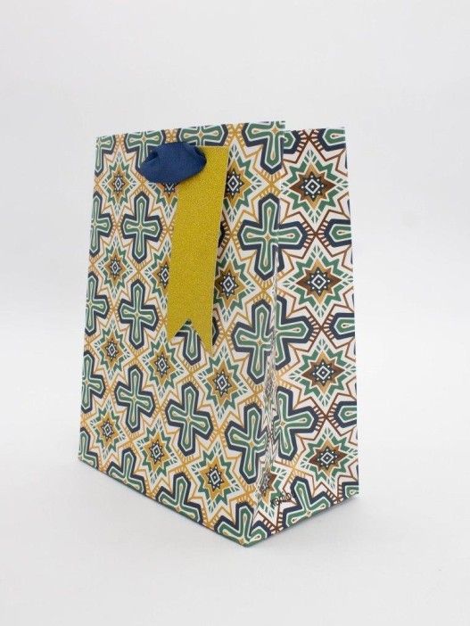 Пакет подарочный «Arabic patterns», green (18*23*10) 