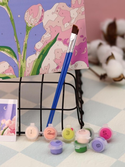 Картина по номерам на подрамнике Draw Me! «Flower in the night», (20*20 см) 