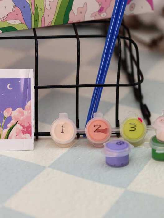 Картина по номерам на подрамнике Draw Me! «Flower in the night», (20*20 см) 