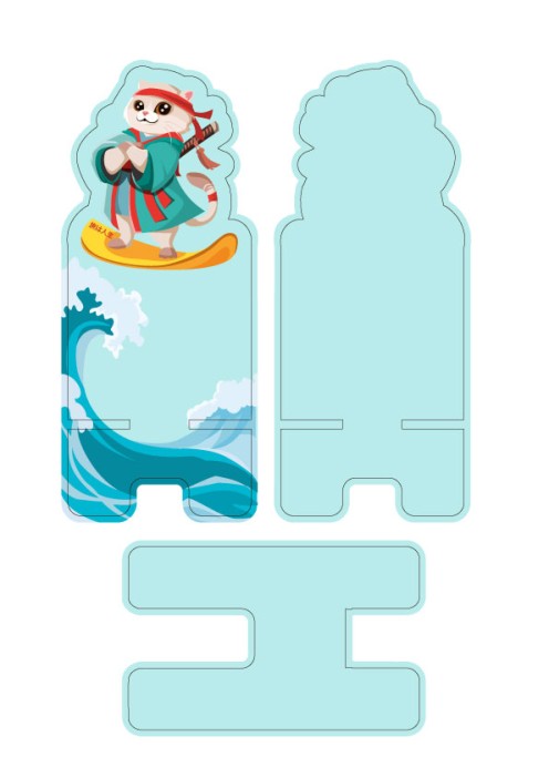 Подставка под телефон/планшет iLikeGift «Кот-сёрфер» 