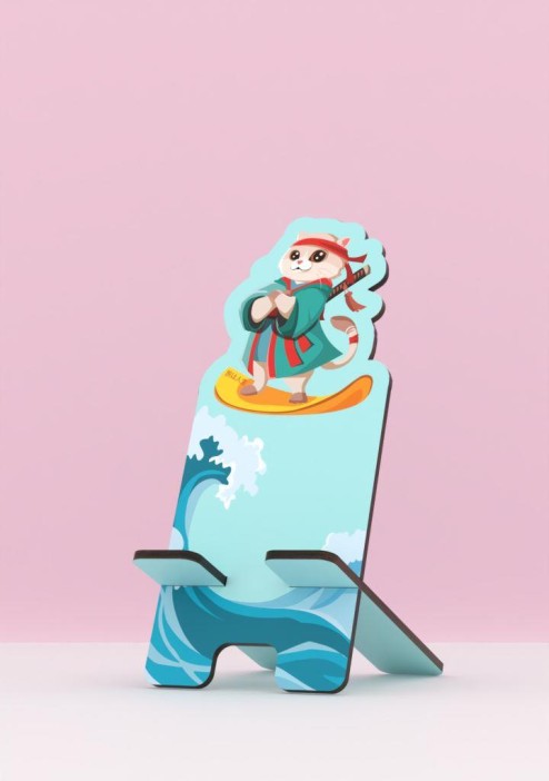 Подставка под телефон/планшет iLikeGift «Кот-сёрфер» 