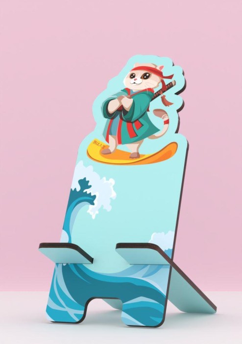 Подставка под телефон/планшет iLikeGift «Кот-сёрфер» 