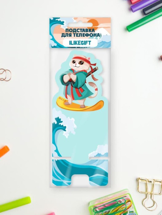 Подставка под телефон/планшет iLikeGift «Кот-сёрфер» 