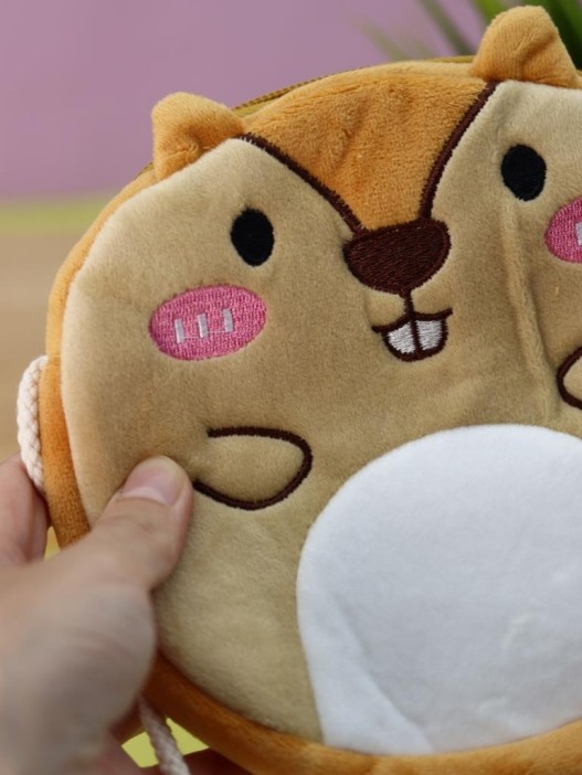 Сумочка плюшевая &quot;Beaver&quot;,  ginger (16*14 см) 