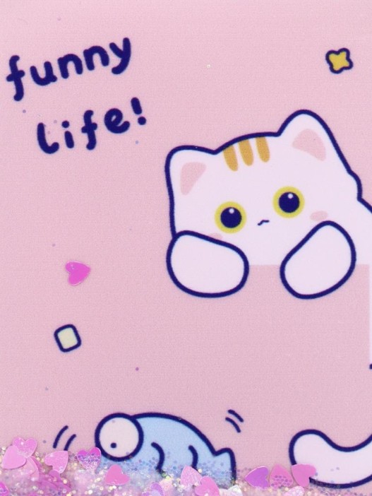 Зеркало шейкер раскладное &quot;Funny life Cat&quot;, розовое, 8*6 см 