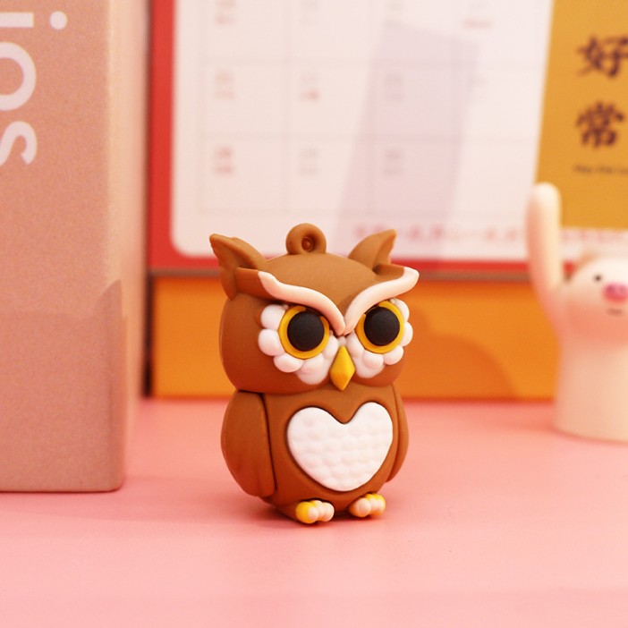 Точилка "Сова" коричневая 4*3см 