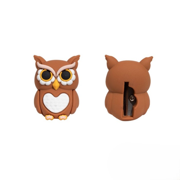 Точилка "Сова" коричневая 4*3см 