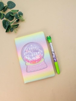 Блокнот c ручкой в обложке из эко-кожи «Magic is real», rainbow, 21,5х15 см, плотность 70 гр