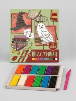 Пластилин 12 цветов &quot;Школа Магии&quot;, 240 гр, стека пластиковая