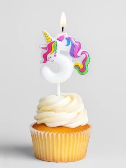 Свеча для торта "Unicorn" цифра 5, (6 см)