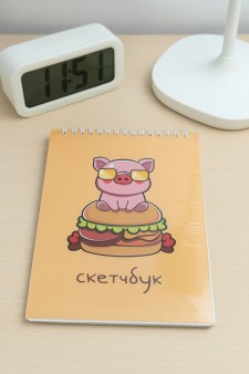 Скетчбук «Cool pig with glasses», 14х20 см,  плотность 100 гр