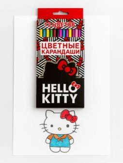 Карандаши цветные пластиковые "Hello Kitty", 12 цв., шестигранные