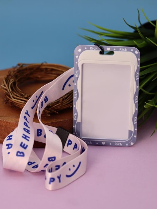 Футляр для карт на ленте &quot;Be happy&quot;, smile 