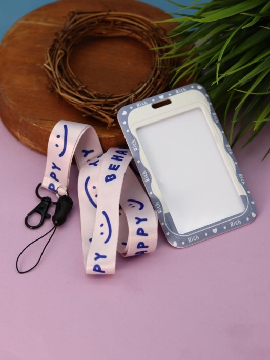 Футляр для карт на ленте &quot;Be happy&quot;, smile 