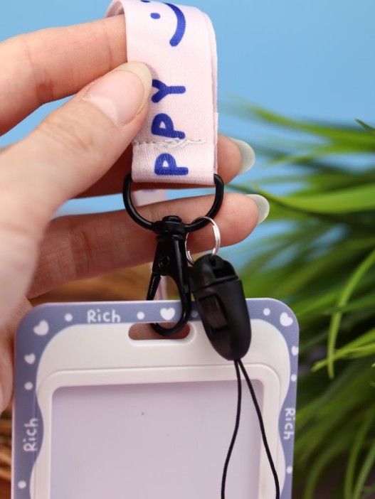 Футляр для карт на ленте &quot;Be happy&quot;, smile 