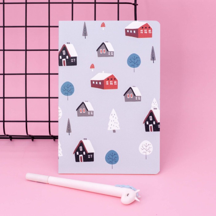 Тетрадь(A5) "Much Houses", gray 