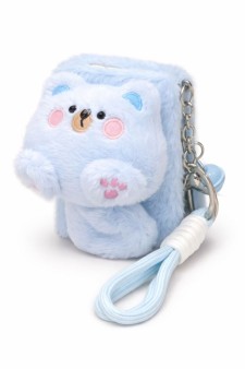 Плюшевое раскладное зеркало с брелоком "Sweet cat", голубое (8.7*6.5 см)