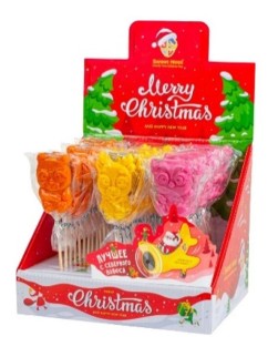 Карамель леденцовая "Полярные звери", 30г (мультифрукт, апельсин-мандарин, клубника)