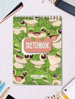 Блокнот для зарисовок DRAW ME! "Лягушки", 14х20 см, плотность 100 гр