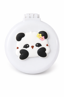 Расческа раскладная с зеркалом "Beautiful panda", белая