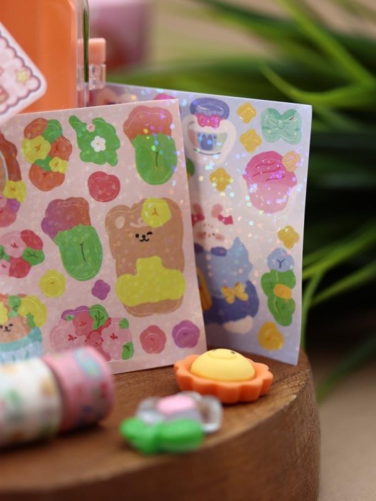 Набор декоративного скотча 6 шт. + диспенсер &quot;Suitcase&quot;, orange (13.5*6*4.5см) 