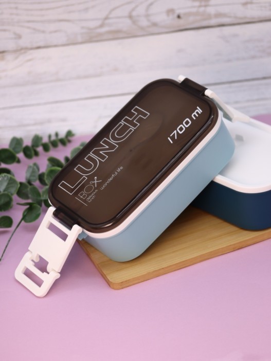 Ланчбокс &quot;New style&quot;, blue (ложка+вилка), 1700 мл 