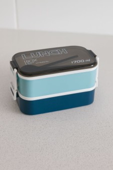 Ланчбокс "New style", blue (ложка+вилка)