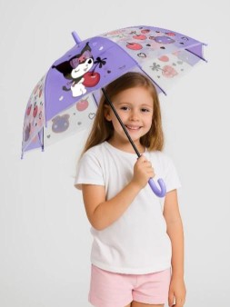 Прозрачный зонт для детей "Куроми-2", полуавтоматический (L=68 см, D=84 см)