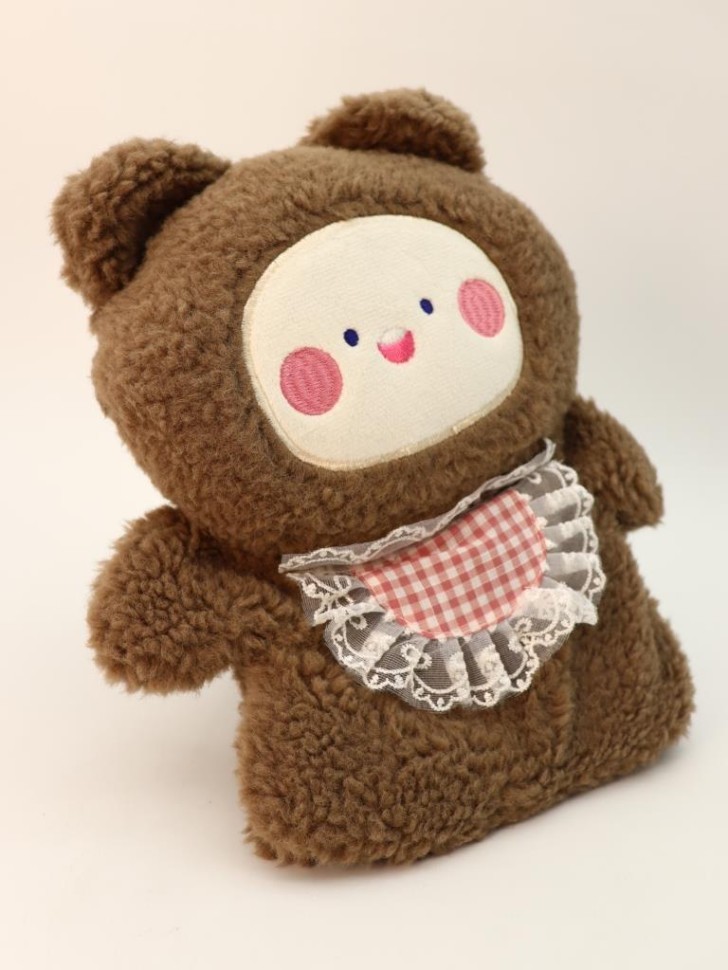 Грелка плюшевая "Теплые объятия", коричневая, 400 мл (30*24 см)