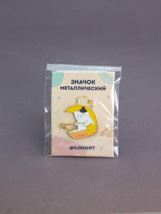 Значок металлический iLikeGift &quot;Moon fishercat&quot; 