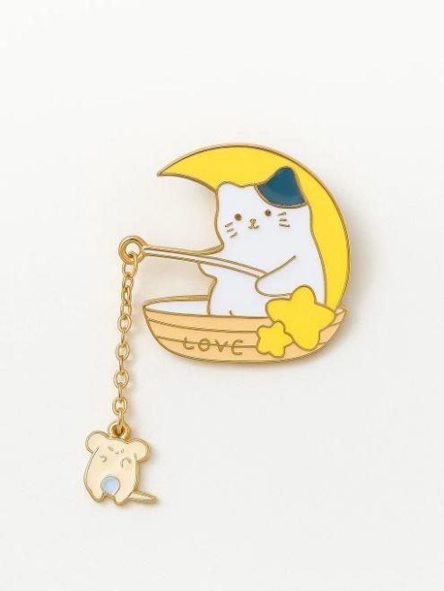 Значок металлический iLikeGift &quot;Moon fishercat&quot; 