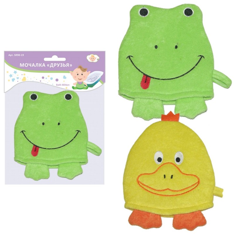 Мочалка-забава &quot;Друзья&quot; (16х15 см), 2 диз. 