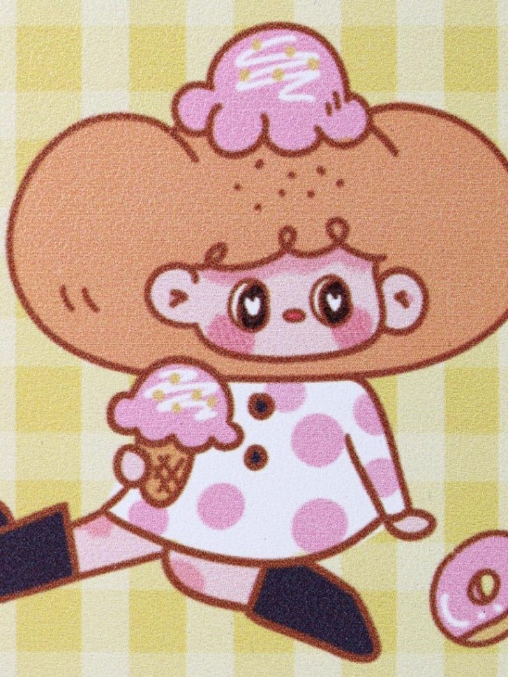 Зеркало "Girl donuts", yellow