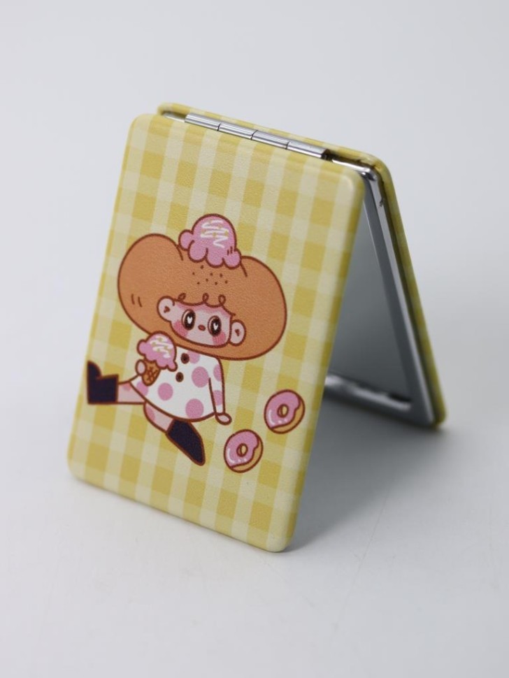 Зеркало "Girl donuts", yellow